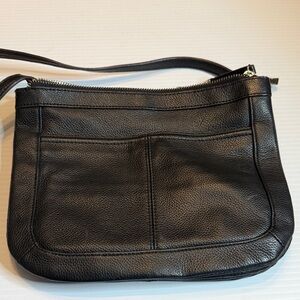 Tignanello Black Pebbled Leather Crossbody Bag